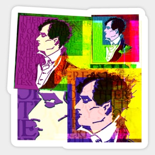 LORD BYRON, ENGLISH POET, HELLRAISER AND MADMAN, COLLAGE Sticker